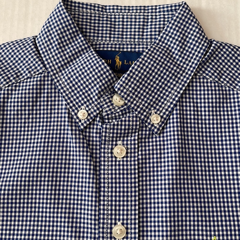 Boys RALPH LAUREN Button Down Plaid Shirt - Size 8